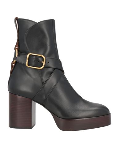 Chloé Woman Ankle Boots Black Size 9.5 Soft Leather