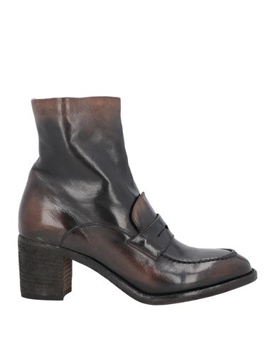 Officine Creative Italia Woman Ankle Boots Cocoa Size 9 Soft Leather In Brown