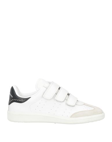 Isabel Marant Beth Crystal-detailed Perforated Suede-trimmed Leather Sneakers In White