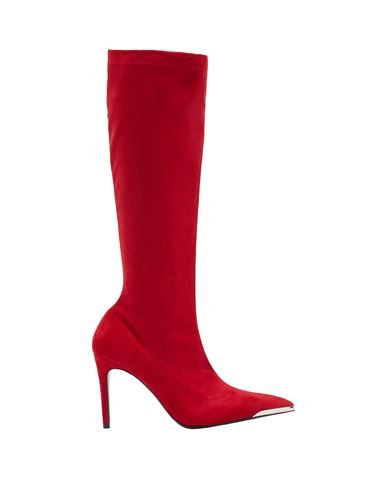 8 By Yoox Stretch Pointy Detail Boots Woman Knee Boots Red Size 11 Textile Fibers