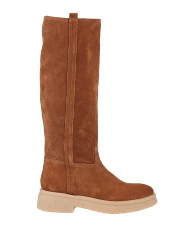 Baldinini Woman Knee Boots Tan Size 11 Soft Leather In Brown