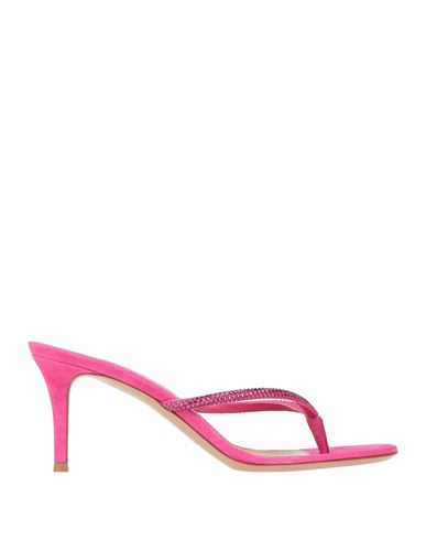 Gianvito Rossi Woman Toe Strap Sandals Fuchsia Size 7 Soft Leather In Pink