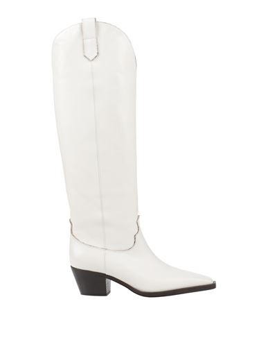 Baldinini Woman Knee Boots White Size 10 Soft Leather