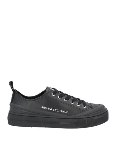 Armani Exchange Woman Sneakers Black Size 6.5 Bovine Leather