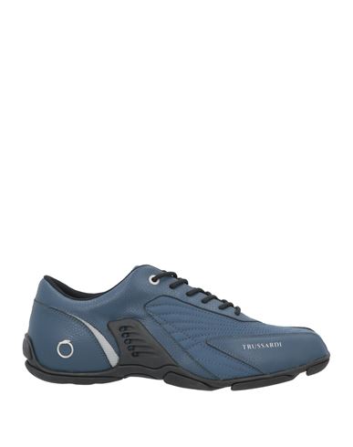 Trussardi Man Sneakers Slate Blue Size 11 Soft Leather