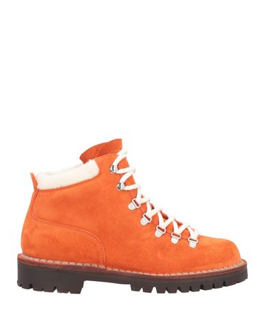 Le Cortina By Andrea Ventura Man Ankle Boots Orange Size 8 Soft Leather, Textile Fibers