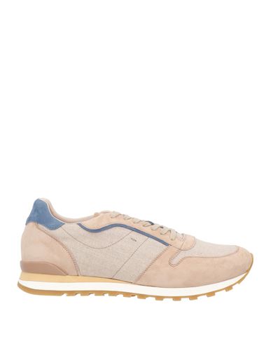 Andrea Ventura Firenze Man Sneakers Beige Size 12 Soft Leather, Textile Fibers