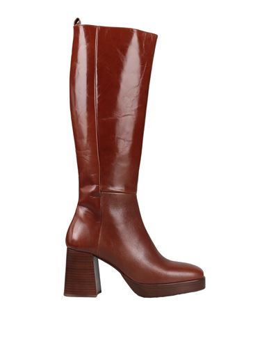 Elvio Zanon Woman Knee Boots Tan Size 11 Soft Leather In Brown