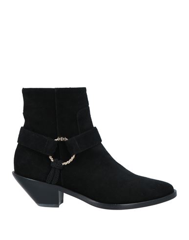 Elisabetta Franchi Woman Ankle Boots Black Size 6 Soft Leather In Black