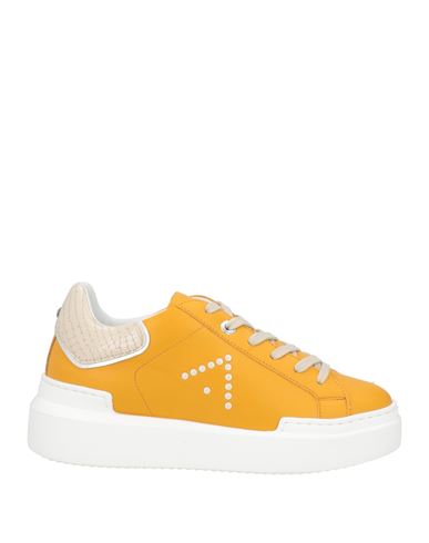 Ed Parrish Woman Sneakers Ocher Size 10 Soft Leather In Yellow
