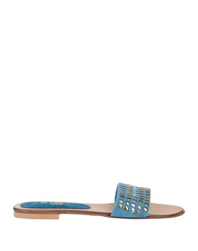Shop Stele Woman Sandals Azure Size 8 Soft Leather In Blue