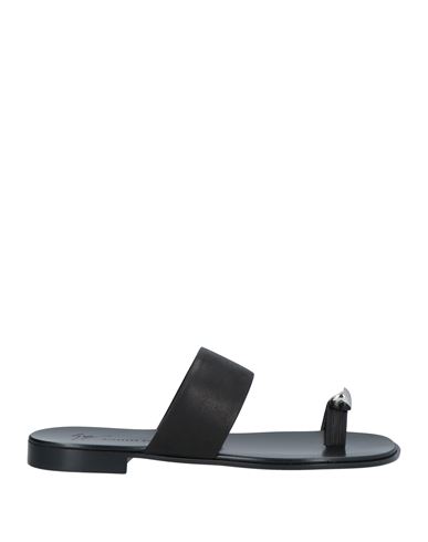 Giuseppe Zanotti Man Toe Strap Sandals Black Size 10 Soft Leather