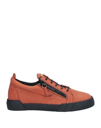 Shop Giuseppe Zanotti Man Sneakers Rust Size 13 Soft Leather In Red