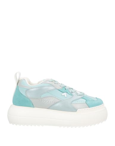 Ed Parrish Woman Sneakers Turquoise Size 8 Soft Leather, Textile Fibers In Blue