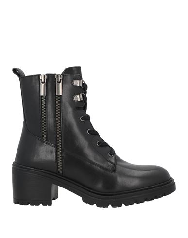 Geox Woman Ankle Boots Black Size 8 Leather In Black