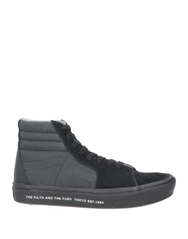 Vans Woman Sneakers Black Size 6.5 Soft Leather, Textile Fibers