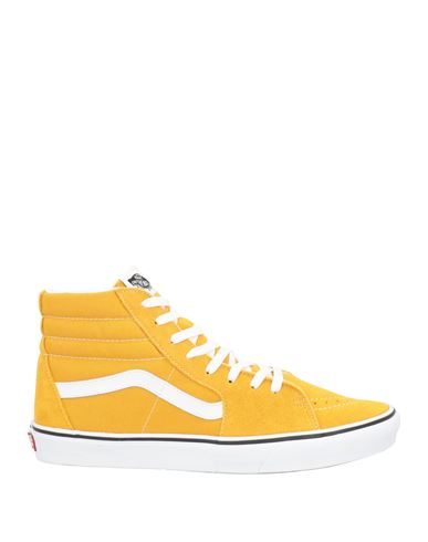 Vans Man Sneakers Ocher Size 12 Soft Leather, Textile Fibers In Yellow