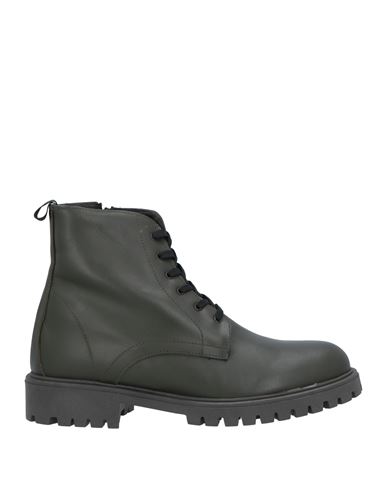 Bottega Marchigiana Man Ankle Boots Military Green Size 12 Calfskin In Black