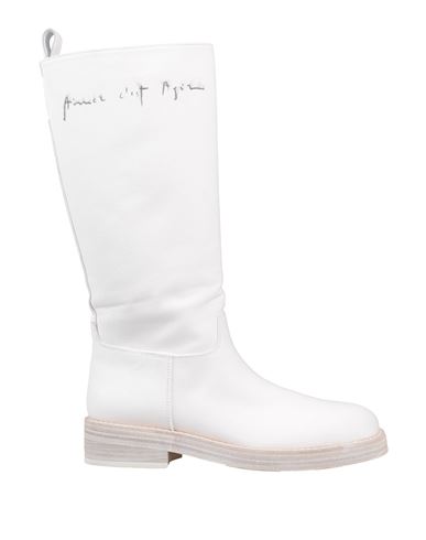 Ann Demeulemeester Woman Boot White Size 8 Textile Fibers, Soft Leather