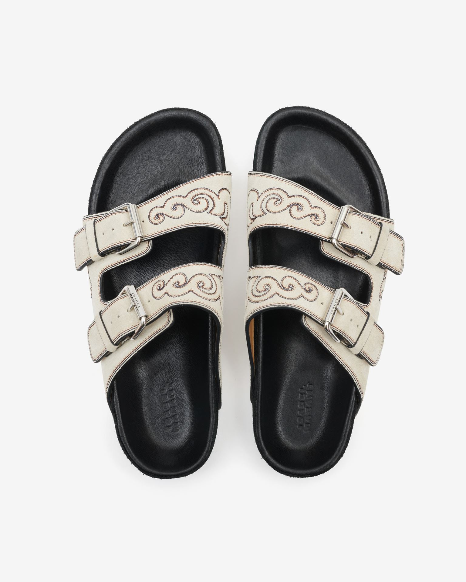 Isabel Marant Lennyo Buckle Sandals In White