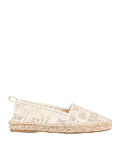 Chloé Woman Espadrilles Ivory Size 7 Soft Leather, Textile Fibers In White
