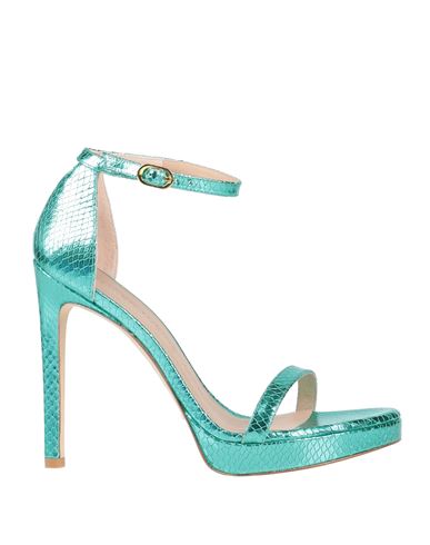 Stuart Weitzman Woman Sandals Emerald Green Size 9.5 Soft Leather
