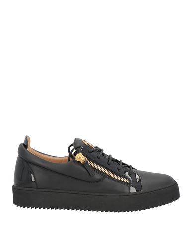 Giuseppe Zanotti Man Sneakers Black Size 7.5 Soft Leather, Textile Fibers
