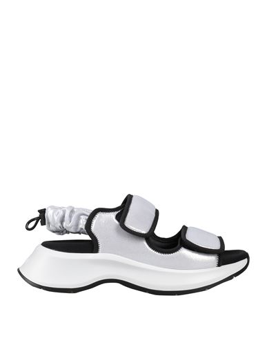Hogan Woman Sandals Silver Size 8.5 Textile Fibers