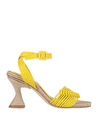 Paloma Barceló Woman Espadrilles Yellow Size 8 Soft Leather