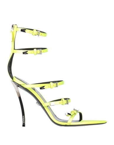 Versace Woman Sandals Yellow Size 8 Textile Fibers