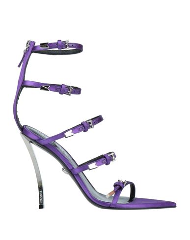 Versace Woman Sandals Purple Size 10 Textile Fibers