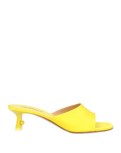 Off-white Woman Sandals Yellow Size 10 Textile Fibers