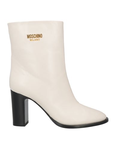 Moschino Woman Ankle Boots White Size 10 Soft Leather