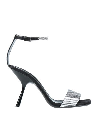 Evangelie Smyrniotaki X Sergio Rossi Woman Sandals Silver Size 11 Soft Leather