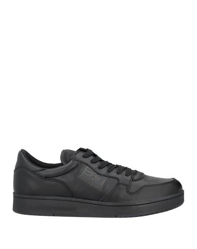 Ea7 Man Sneakers Black Size 6.5 Cow Leather, Polyamide, Polyester, Polyurethane
