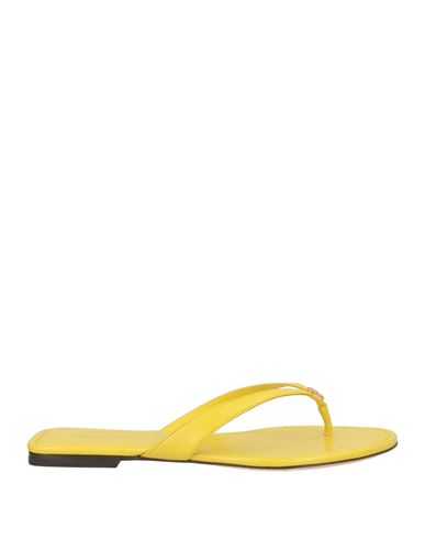 Shop Tory Burch Woman Thong Sandal Yellow Size 8 Calfskin