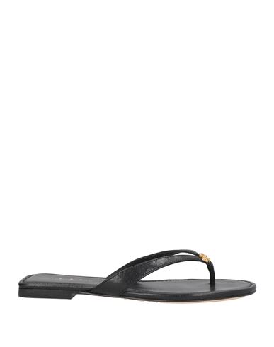 Tory Burch Woman Thong Sandal Black Size 6 Goat Skin