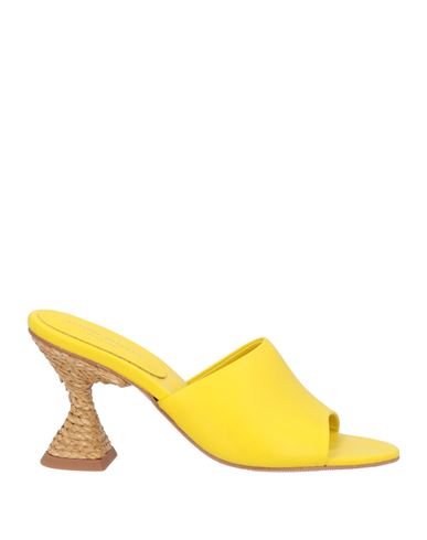 Paloma Barceló Woman Sandals Yellow Size 8 Leather