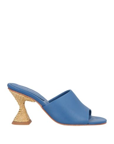 Paloma Barceló Woman Sandals Blue Size 9 Leather In Blue