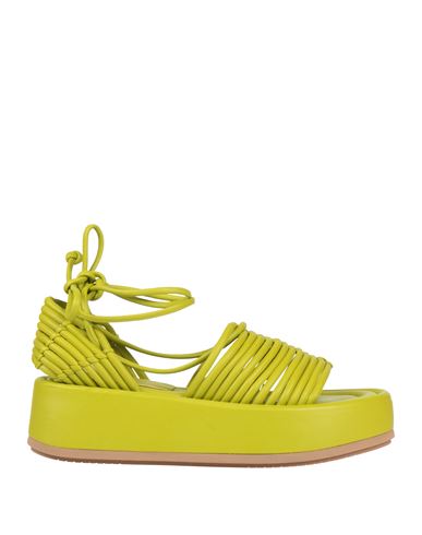 Paloma Barceló Woman Sandals Lime Green Size 8 Leather In Multi