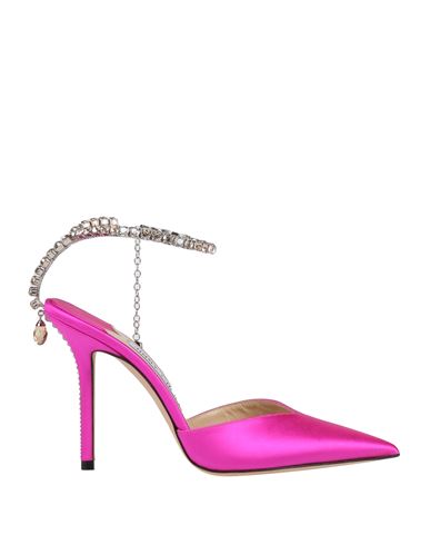Shop Jimmy Choo Woman Pumps Fuchsia Size 6 Soft Leather, Textile Fibers In Pink