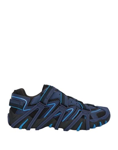 Diesel Man Sneakers Navy Size 8.5 Bovine Leather, Polyester, Polyurethane In Navy