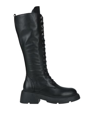 Le Pepite Woman Knee Boots Black Size 11 Calfskin