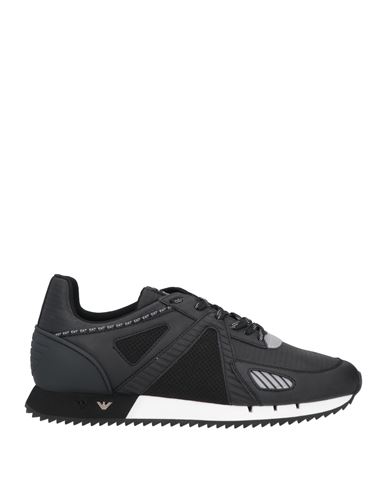 Ea7 Man Sneakers Black Size 12 Textile Fibers