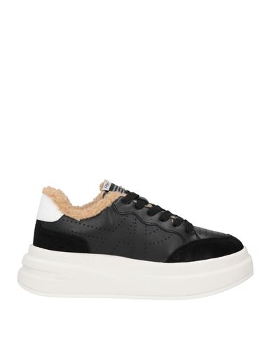 Ash Woman Sneakers Black Size 6 Soft Leather, Shearling