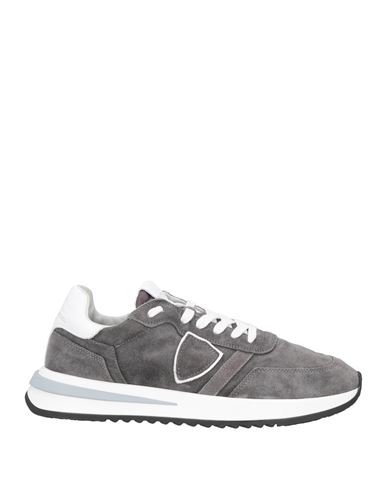Philippe Model Man Sneakers Grey Size 11 Soft Leather, Textile Fibers In Grey