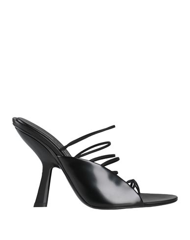 Ferragamo Woman Sandals Black Size 7.5 Lambskin, Calfskin, Textile Fibers