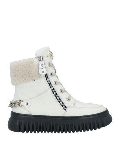 Shop Nila & Nila Woman Ankle Boots Off White Size 8 Soft Leather
