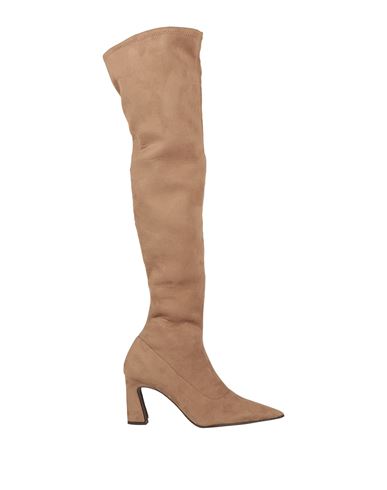 Ezzio Woman Knee Boots Light Brown Size 8 Textile Fibers In Beige