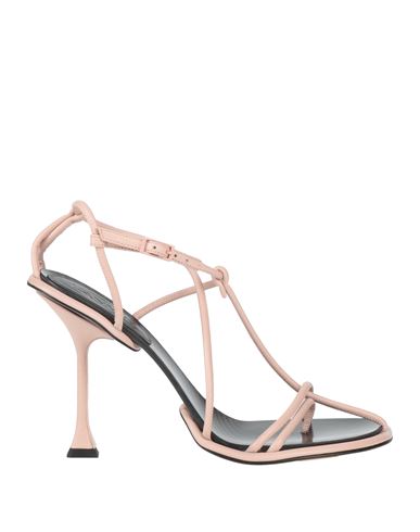Lanvin Woman Thong Sandal Blush Size 8 Lambskin, Calfskin